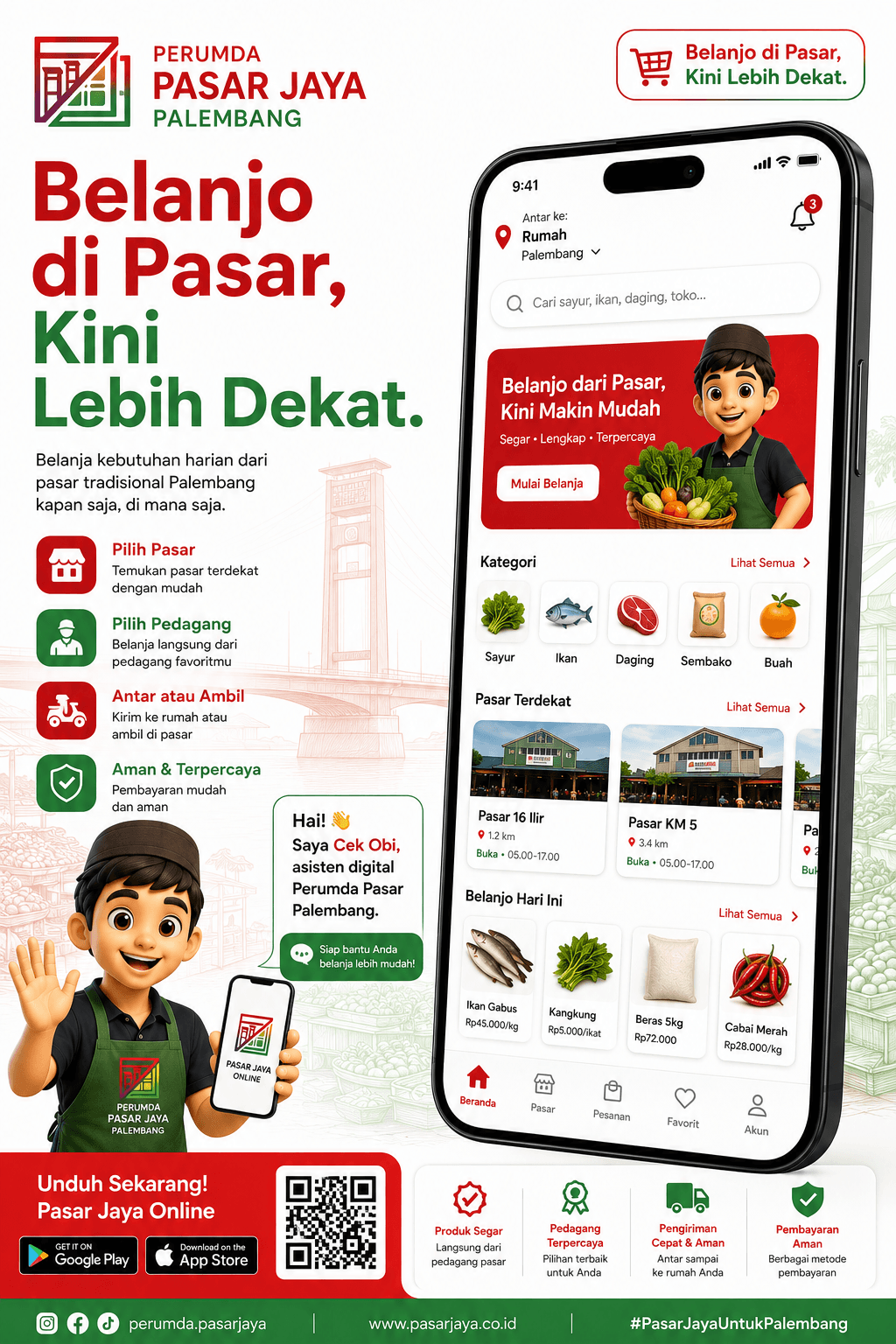 Poster Aplikasi Belanja Online Perumda Pasar